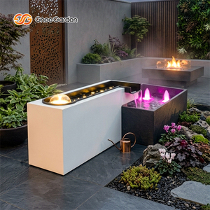 Fontaine d'eau moderne en acier galvanisé, résistante aux intempéries, de luxe, avec taille personnalisable pour une utilisation en extérieur dans le jardin - Product Image 3
