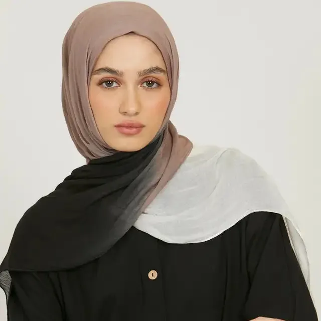 2024 nouveau populaire imprimé rayonne Modal écharpe musulman Premium Modal Ombre Hijab Tr coton tissé coton Visocse Modal châle