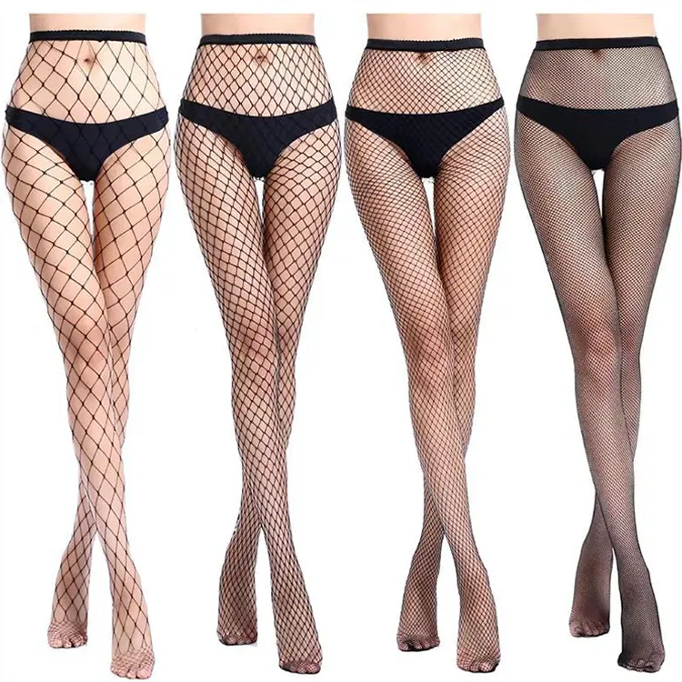 Factory Wholesales Women Sexy Black Jacquard Pattern Mesh Fishnet Tights Stockings Pantyhose