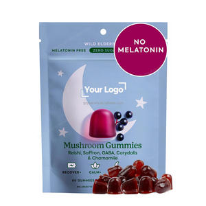 OEM Wild sambuco sapore di Gummies funghi integratore per il rilassamento del sonno Reishi Super funghi senza zucchero 60 Count - Product Image 1