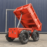 Elektrischer Mini-Dumper mit Raupenantrieb, Fernbedienung, 4 Rädern, Hydraulik, 500kg Ladekapazität, Kleiner Transporter für die Landwirtschaft