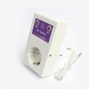 Interruptor de relé inteligente para automatización del hogar, controlador de Sensor de temperatura con enchufe de 16A, 4G, SMS, toma de corriente inteligente GSM