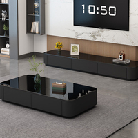 Tables basses de luxe Table à thé en or Meubles TV modernes Armoires de télévision Ensembles de meubles de salon
