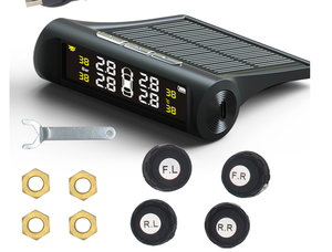 أجهزة استشعار خارجية عالمية <span class=keywords><strong>TPMS</strong></span> 4 عجلات ، شحن لاسلكي <span class=keywords><strong>TPMS</strong></span> USB/Solar شاشة LCD نظام مراقبة ضغط الإطارات للسيارات - Product Image 4