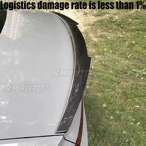 Aileron arrière en fibre de carbone style M4 pour Audi A6 C7 berline, FRP non peint, noir brillant, carbone forgé, 2012-2016 - Product Image 2