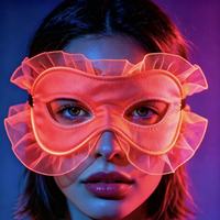 Masque pour les yeux en polyester fluorescent réactif aux UV pour les soirées rave et les spectacles sur scène