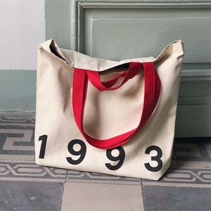 Sac fourre-tout en toile de coton surdimensionné personnalisé avec logo pour femme, idéal pour le week-end, la plage ou les courses, avec poche à cordon - Product Image 6