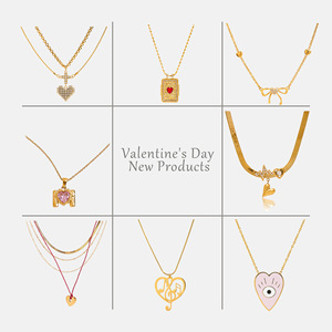 Collar con Forma de Corazón de Acero Inoxidable, Cadena para Clavícula, Regalo de Joyería para el Día de San Valentín para Parejas - Product Image 5