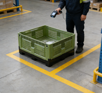 Paleta de Plástico HDPE Resistente con Entrada de 4 Vías para Logística de Cadena de Frío, Construcción Reciclable, Ideal para Almacenes Industriales