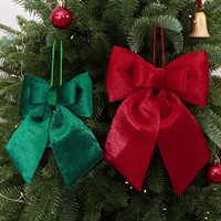 Noeuds papillon de Noël OEM de haute qualité pour la décoration d'arbre, ornements en flanelle épaisse multicolores en stock