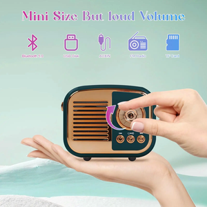 Altoparlante Mini BT Portatile Wireless Retrò <span class=keywords><strong>Vintage</strong></span> BS-52D Subwoofer con <span class=keywords><strong>Radio</strong></span> FM Bassi Stereo Chiamate in Vivavoce Funzione Audio AUX - Product Image 2