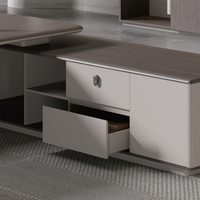 Ensemble de chaise de bureau exécutive ergonomique en forme de L avec armoire latérale - Bureau moderne minimaliste haut de gamme