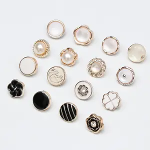 ABS Pearl Resin Button For Shirt Garment Resin Button Fancy Plastic Buttons For Clothing