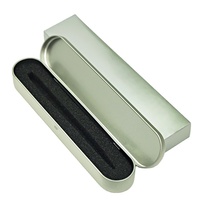 Boîte à stylos cadeau du fabricant, en métal, en fer blanc, étui à papeterie avec aiguille à poudre, emballage en gros, logo gravé