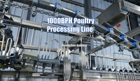 Ligne d'abattage automatique de volailles industrielle 800 BPH # Usine de transformation de poulet tout-en-un en acier inoxydable 304, équipement d'abattoir