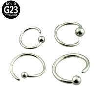 GZN cincin hidung satu sisi terbuka ASTM F136 Titanium Flat End noop berengsel segmen Clicker cincin perhiasan tindik