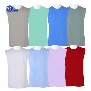 Factory Popular Sleeveless Tank Top Muscle T Shirt Polyester Cotton Feel Singlet Blank Sublimation Men Colorful Summer Tanks