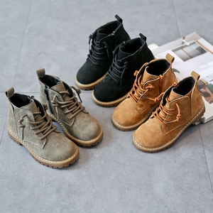Nouvelle haute qualité en cuir Véritable Garçon Martin bottes pour Les Garçons D'hiver En Peluche chaussures pour filles enfants - Product Image 5