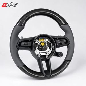 Volante de Cuero y Fibra de Carbono para <span class=keywords><strong>Porsche</strong></span> Panamera, <span class=keywords><strong>Cayenne</strong></span>, Cayman, Boxster, 718, 911, <span class=keywords><strong>Precio</strong></span> de Mayoreo Directo de Fábrica - Product Image 2
