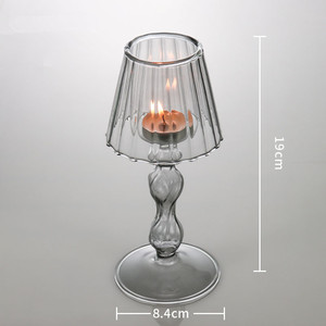 European Table Lamp <strong>Glass</strong> <strong>Candlestick</strong> Colored <strong>Glass</strong> Votive Candle <strong>Holder</strong> for Table Wedding Centerpieces - Product Image 3
