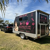 Remorque de toilettage mobile sur mesure pour animaux de compagnie avec structure en acier inoxydable et fibre de verre pour le toilettage des chiens et des chats