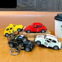 Llavero de coche de doble apertura con retroceso, modelo de vehículo miniatura vintage de aleación fundida, ecológico, juguete creativo, regalo antiestrés