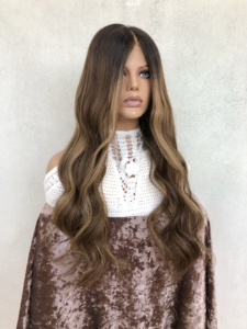 Perruque Lace Top pour Femme, Double Drawn, avec Mèches, 100% Cheveux Slaves Bruts Vierges à Cuticules Alignées, Nœuds Simples, HD, Cheveux Juifs Casher - Product Image 3