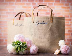 Sacs de plage en jute personnalisés, sacs de plage personnalisés avec des noms - Product Image 6