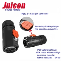 Jnicon MJ32 120A 2Pin IP67 prise étanche Ebike EV voiture moto batterie connecteur serrure secondaire Aviation connecteur électrique