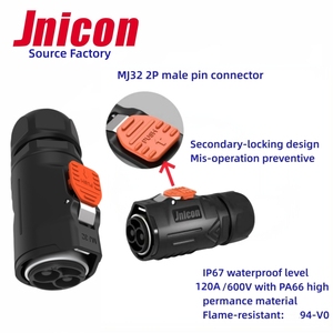 Jnicon MJ32 120A 2Pin IP67 водонепроницаемый разъем Ebike EV автомобильный аккумулятор для мотоцикла вторичный замок авиационный Электрический разъем - Product Image 2