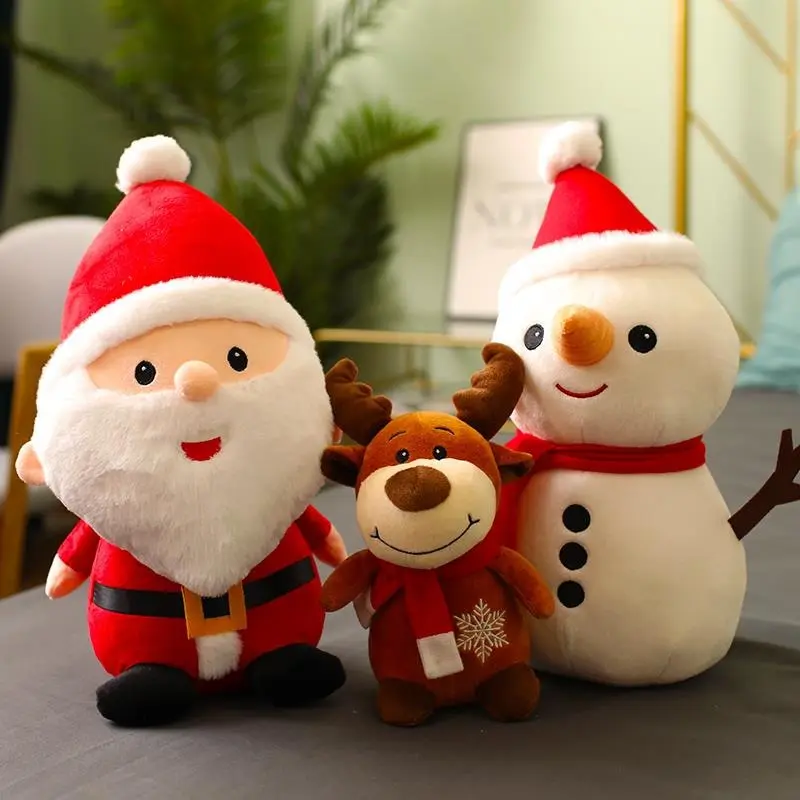 Fofo Bonito Rena Boneco Papai Noel Recheado De Pelúcia Brinquedos Natal Decorações Presentes