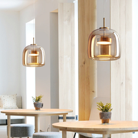 Lampe suspendue design en verre de luxe léger pour la salle à manger et le bar, lampe suspendue créative pour la chambre à coucher