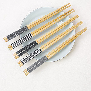 ตะเกียบไม้ไผ่สไตล์ญี่ปุ่น 24 ซม. ทรงกลม ลายกันลื่น สำหรับใช้ส่วนตัว - Product Image 2