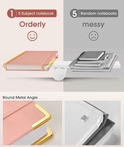 Hardcover Spiral Notebook Journal 300 Page Leather Large B5 8"x10" College Ruled <b>Pink</b> Promotional Business <b>Gift</b> - Product Image 3