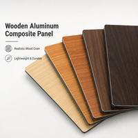 Panneau composite en aluminium ACP à grain de bois 1220x2440mm (4x8 pieds) 2mm 4mm pour revêtement mural et décoration