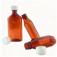 Bouteille ovale en PET pour sirop liquide médicinal de 0,75 oz avec bouchon à visser résistant aux enfants, couleur personnalisée et impression sérigraphique