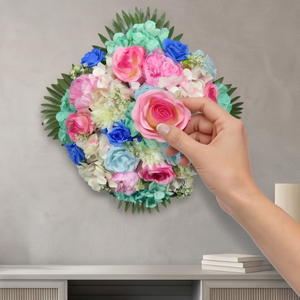 <b>Artificial</b> Multicolor <b>Flower</b> Bouquet Decorative Floral Arrangement with Roses and <b>Hydrangeas</b> for Home Wreaths and Swags - Product Image 5