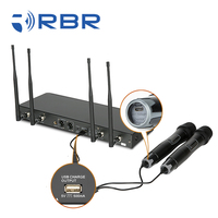 Véritable Diversité RBR Bm699 Système de Microphone Sans Fil UHF Rechargeable Portable pour Scène et Spectacle en Direct