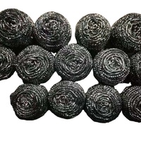 Boules de nettoyage pour ustensiles robustes, vente en gros, fil de fer, laine pour le lavage en cuisine