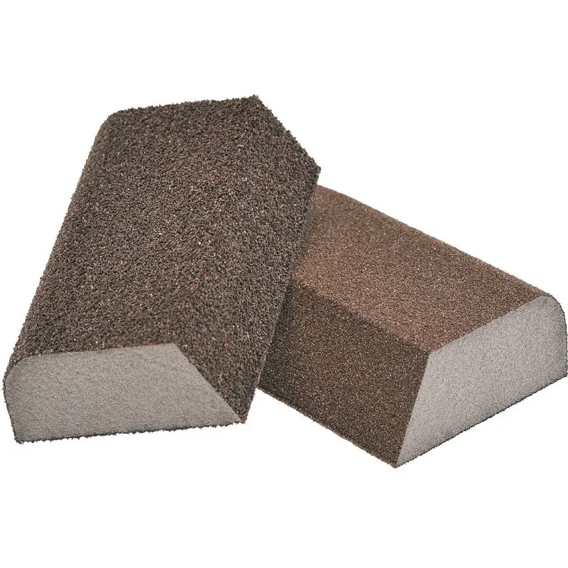 Hot Sale Wet And Dry 4-sides Round/Angel Hand Abrasive Block Sanding Sponge Block For Polishing