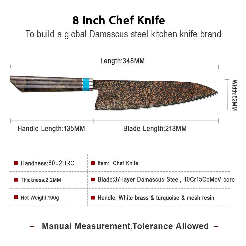 Cuchillo de chef marrón DMS-549