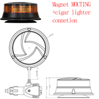 E Mark ECE SAE LED flash d'avertissement feux de balise montage magnétique avertissement sécurité flash feux de balise pour chariot élévateur tracteur bus