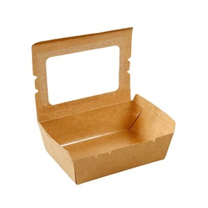 Boîte d'emballage en papier kraft imprimé, imperméable, résistant à la graisse, biodégradable, de qualité alimentaire, pour salades, fruits, légumes, à emporter - Product Image 1