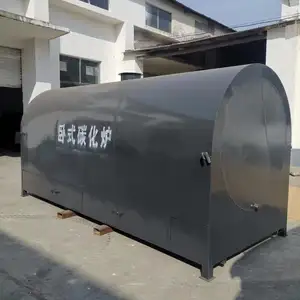 Professional Hot Sell Air Flow Horizontal Biomass Sawdust Wood tree branches log bamboo Coal Carbonization Furnace For sale