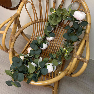 Plante artificielle de pivoine et d'eucalyptus verte 180 cm, fleur en soie pour décoration intérieure, mariage et maison - Product Image 1