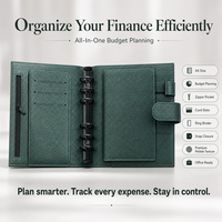 Y&G Nouveau best-seller : Organiseur de budget A6 personnalisé à feuilles mobiles, avec couverture texturée métallique, pour agenda, planificateur et défi d'épargne, avec feuille de séparation