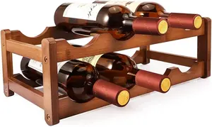 Self-assembly Wooden Wine Rack Free Standing Multilayer Bamboo Wine Holder Wine Storage Shelf