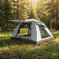 Tente de camping automatique haute performance en tissu Oxford 210D avec poteaux en fibre de verre, imperméable, pour toutes les saisons, camping en plein air
