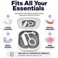 Étui personnalisé portable à fermeture magnétique pour appareil orthodontique avec miroir