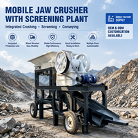 200x300 Mobiler Backenbrecher mit Vibrationssieb und Zuführung, Tragbare Steinbrech- und Siebanlage